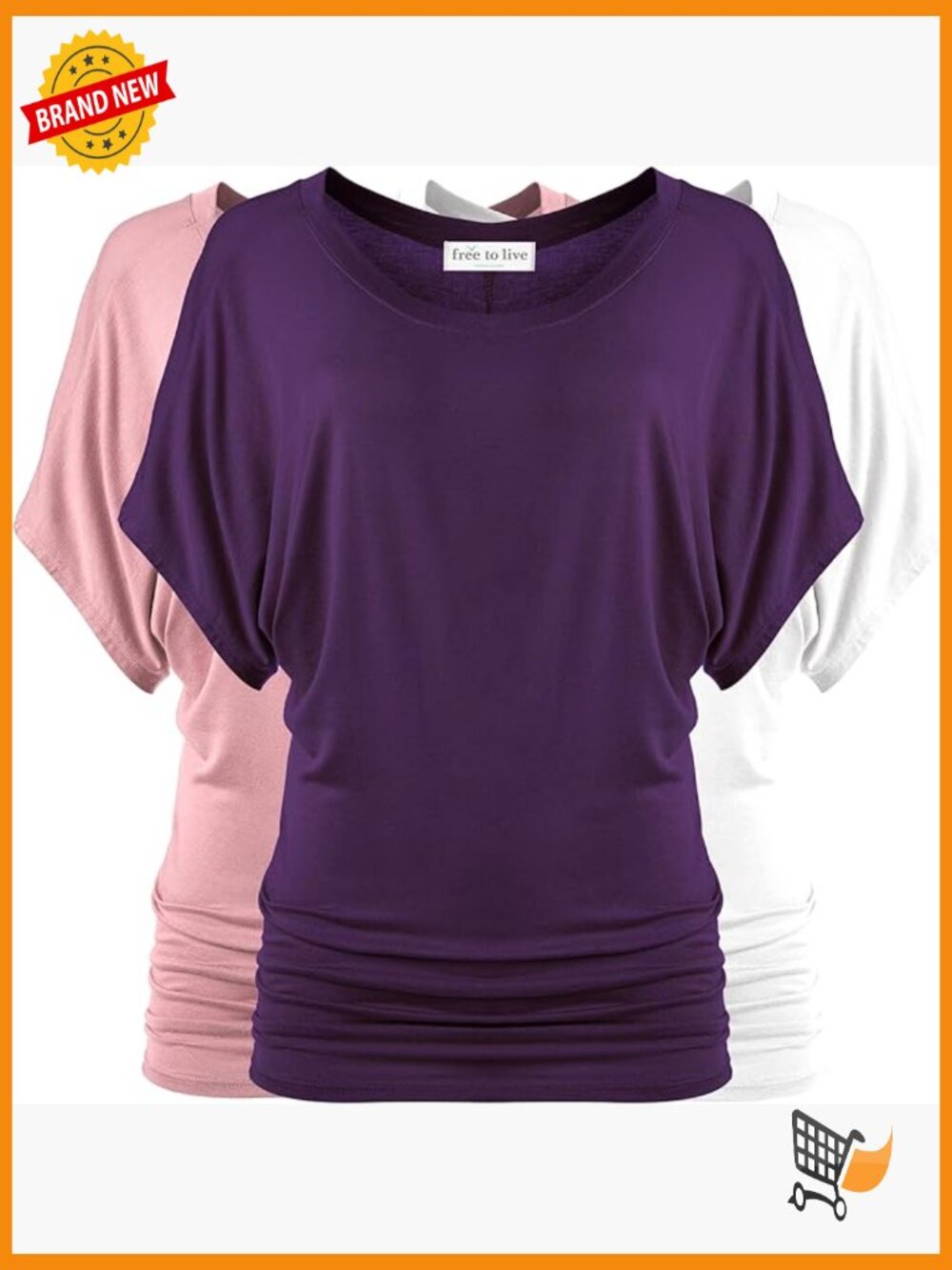 3 Pack Dolman Sleeve Tunic Tops Business Casual Short Sleeve Shirts Work